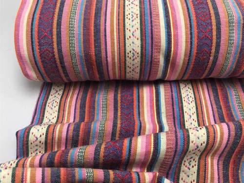 Fastvævet - inka mønster i lyserød